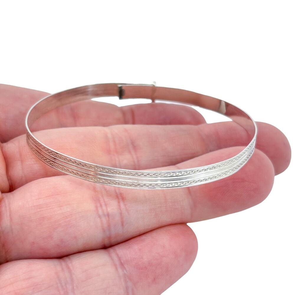 Vintage Lawson Ward & Gammage Sterling Silver Adjustable Bangle Bracelet 7.25"